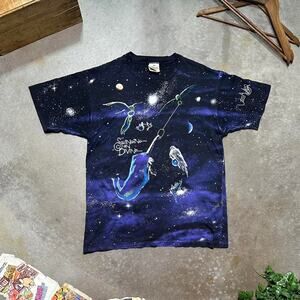 Vintage 90s Venosa Andazia AOP Tee Mens XL Astrak Surfers Outer Space Shirt
